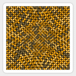 Warped Metaballs Pattern (Gold) Magnet